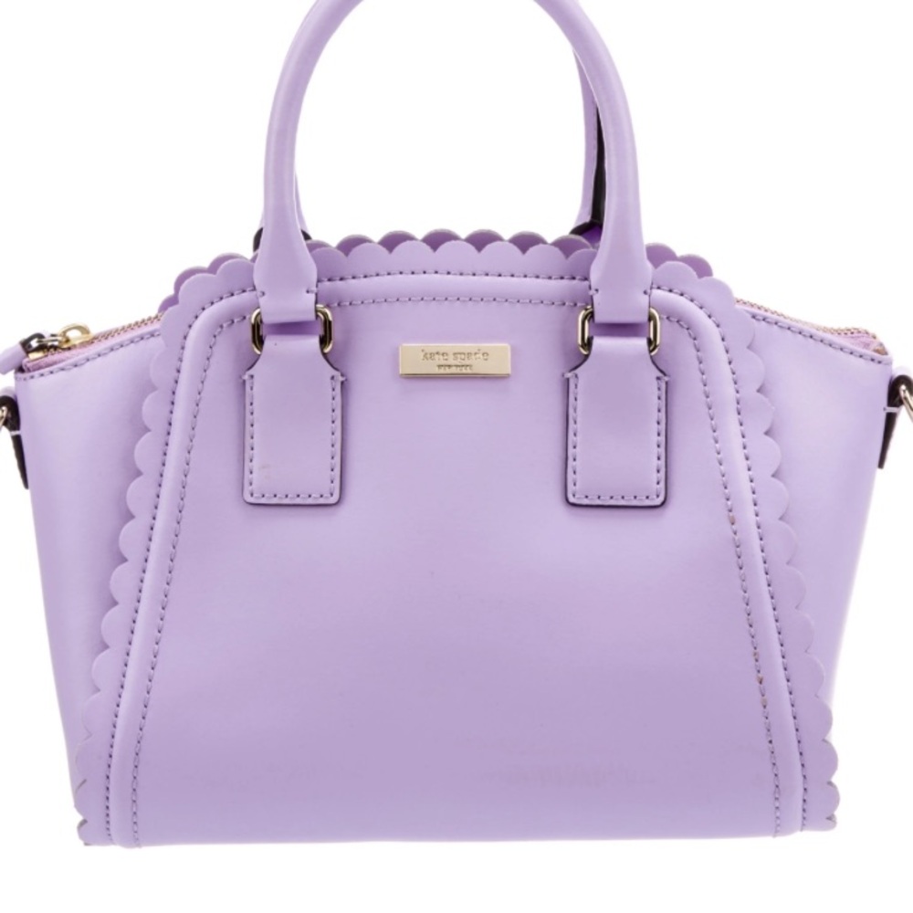 Kate Spade Purple Satchel with Gold Accents and Crossbody Option